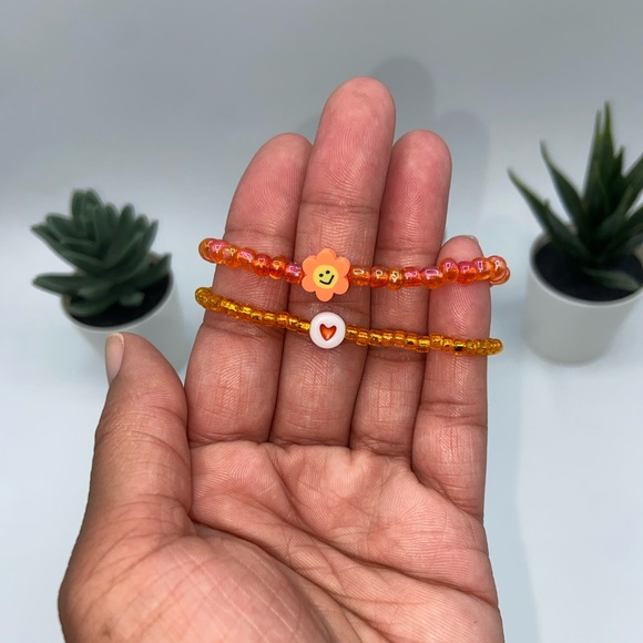 Handmade Trendy Y2K Inspired Glass Seed Bead Bracelet Set - Picture 2 of 8